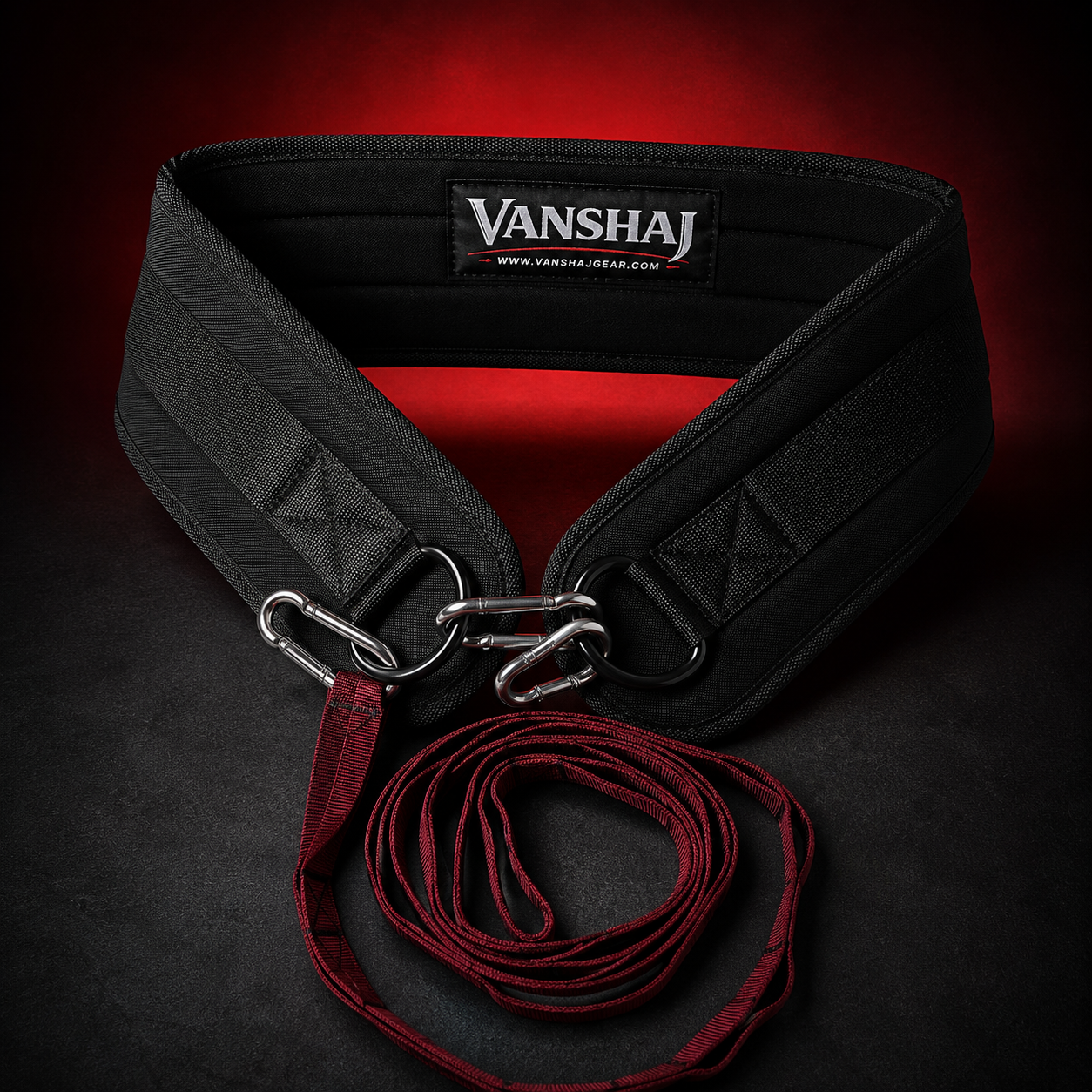 VANSHAJ Gear Premium Weighted Dip Belt with Daisy Chain & 3 Carabiners | 10mm Padded Belt for Dips, Pull-Ups & Calisthenics