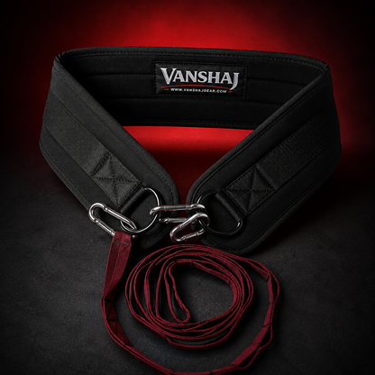 VANSHAJ Gear Premium Weighted Dip Belt with Daisy Chain & 3 Carabiners | 10mm Padded Belt for Dips, Pull-Ups & Calisthenics