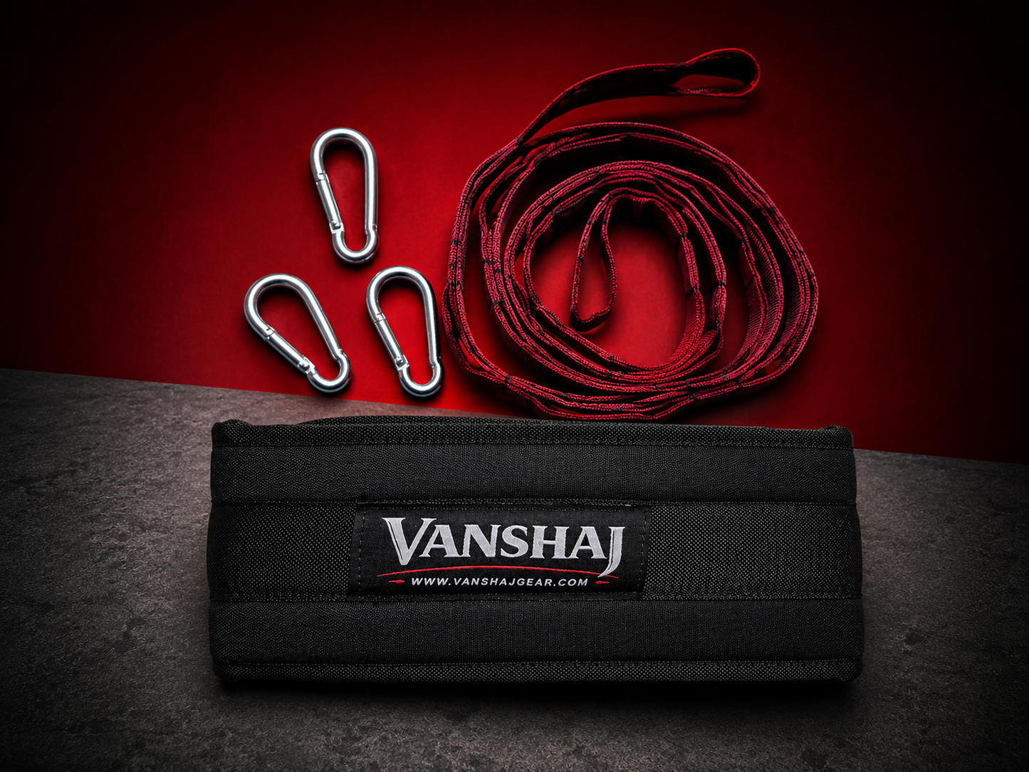 VANSHAJ Gear Premium Weighted Dip Belt with Daisy Chain & 3 Carabiners | 10mm Padded Belt for Dips, Pull-Ups & Calisthenics