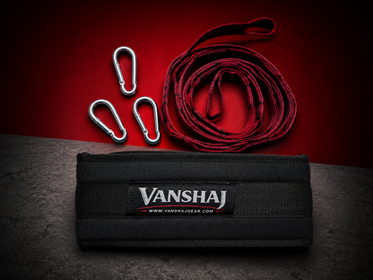 VANSHAJ Gear Premium Weighted Dip Belt with Daisy Chain & 3 Carabiners | 10mm Padded Belt for Dips, Pull-Ups & Calisthenics
