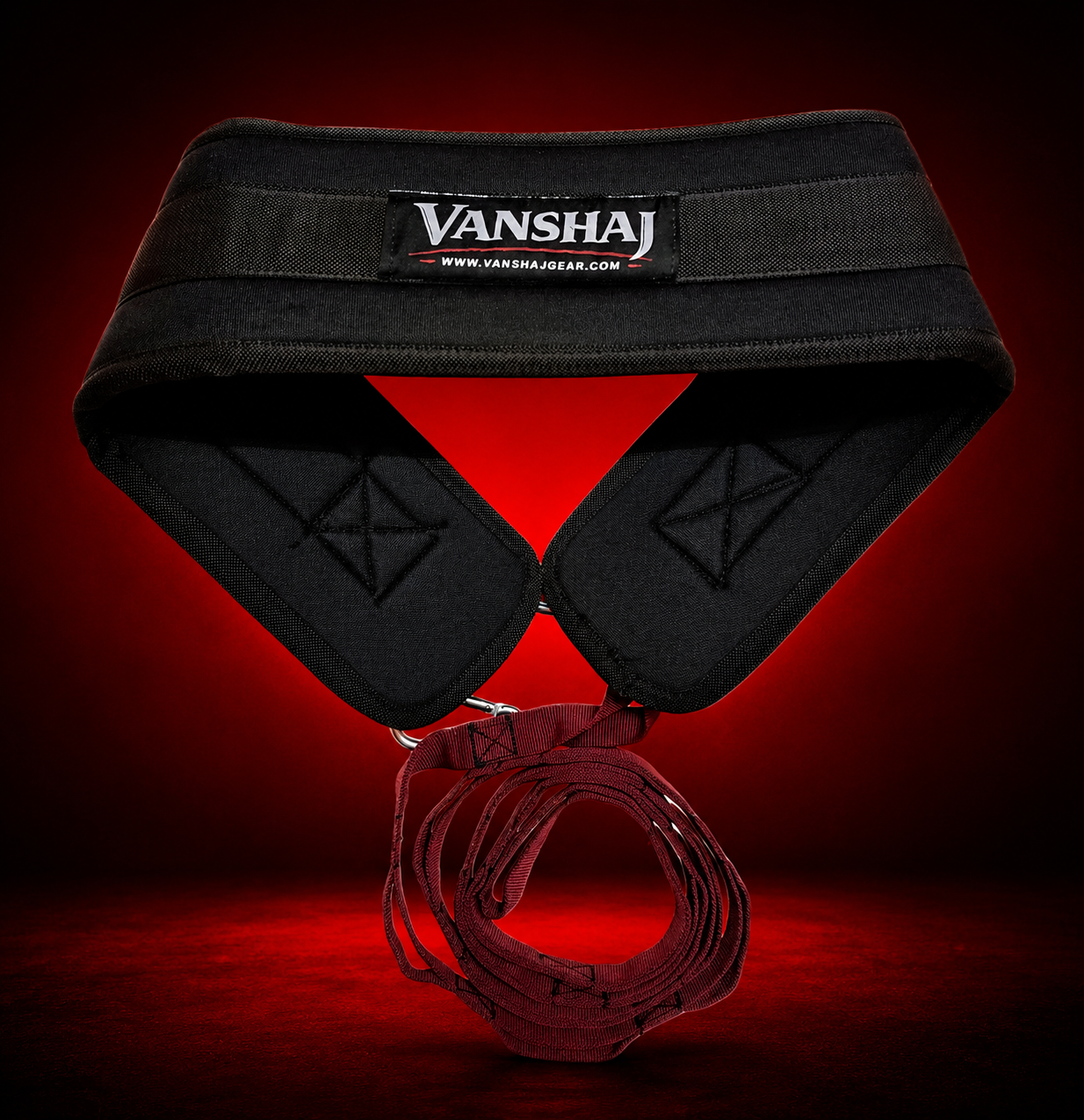 VANSHAJ Gear Premium Weighted Dip Belt with Daisy Chain & 3 Carabiners | 10mm Padded Belt for Dips, Pull-Ups & Calisthenics