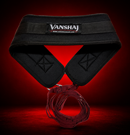 VANSHAJ Gear Premium Weighted Dip Belt with Daisy Chain & 3 Carabiners | 10mm Padded Belt for Dips, Pull-Ups & Calisthenics