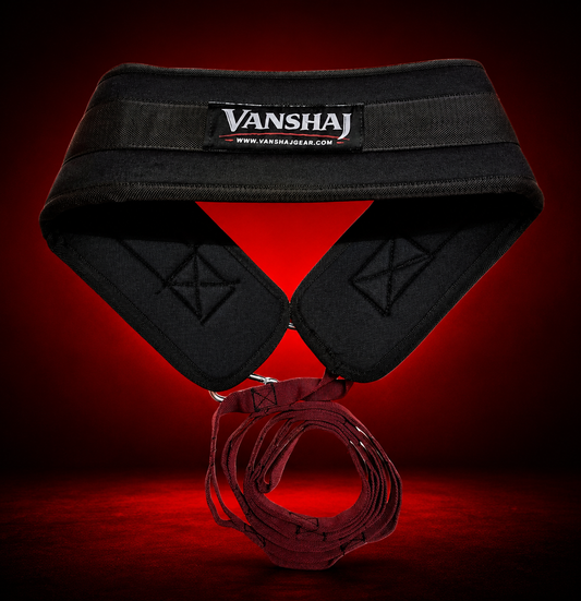 VANSHAJ Gear Premium Weighted Dip Belt with Daisy Chain & 3 Carabiners | 10mm Padded Belt for Dips, Pull-Ups & Calisthenics