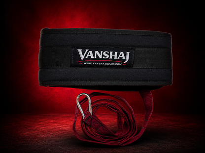 VANSHAJ Gear Premium Weighted Dip Belt with Daisy Chain & 3 Carabiners | 10mm Padded Belt for Dips, Pull-Ups & Calisthenics