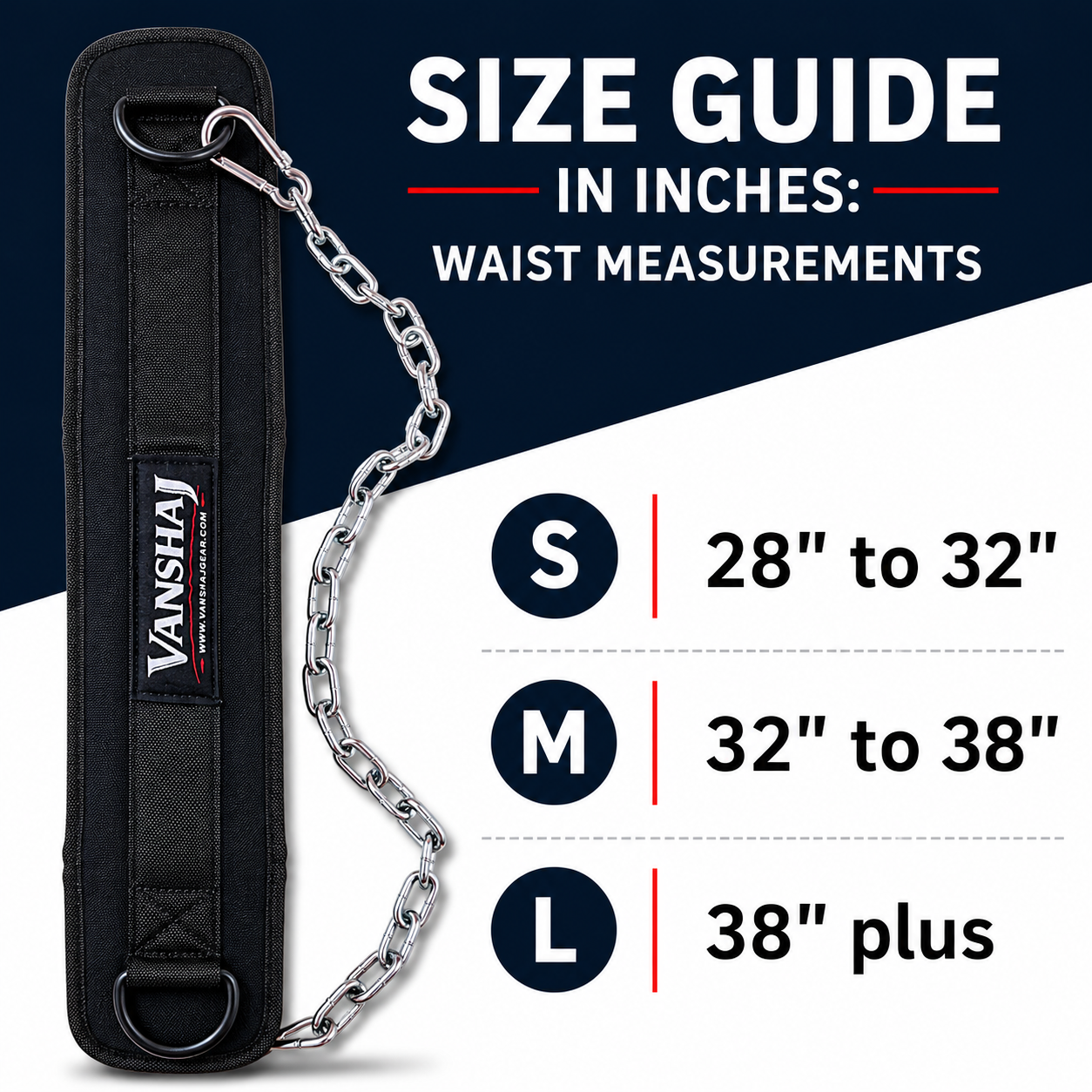 Vanshaj Heavy Duty Dip Belt with 2 Ft Steel Chain & Carabiners | 10 MM Thick Padding | 500 KG+ Capacity Per Side | Weighted Dips, Pull-Ups, Chin-Ups & Strength Training