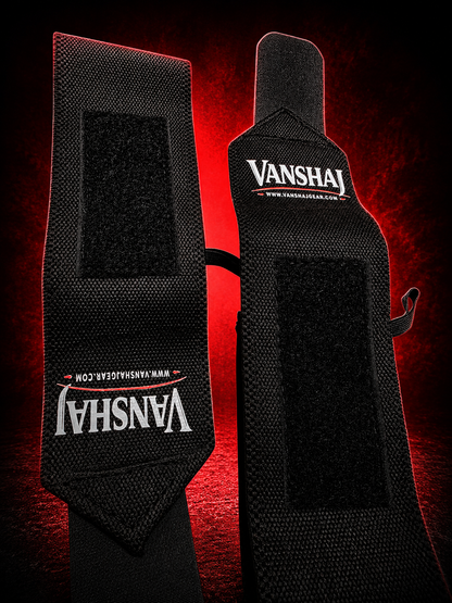 Vanshaj Gear Velcro Wrist Wraps – Heavy Duty Gym Wrist Support for Weightlifting, Powerlifting, Bench Press, Deadlifts & Strength Training (20 Inch)