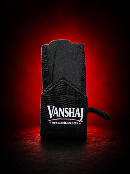 Vanshaj Gear Velcro Wrist Wraps – Heavy Duty Gym Wrist Support for Weightlifting, Powerlifting, Bench Press, Deadlifts & Strength Training (20 Inch)